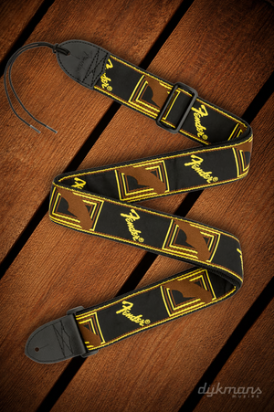 Fender Monogrammed Strap Black/Yellow/Brown