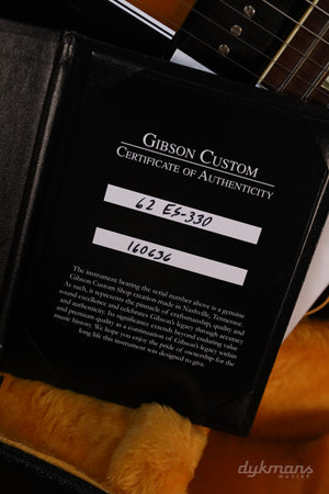 Gibson Custom 1962 ES-330 Reissue Vintage Burst VOS