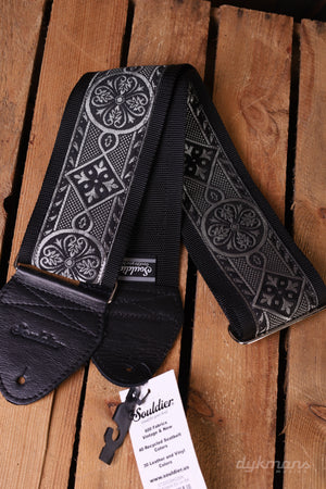 Souldier Guitar Strap Kildare Silver on black extra breed
