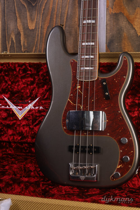 (GERESERVEERD) Fender Custom Shop Limited Edition P-Bass Special Journeyman Relic Charcoal Frost Metallic