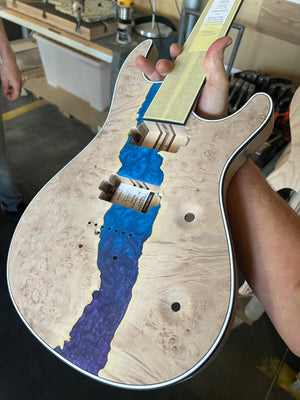 Mayones Regius 7 Buckeye Burl Master Grade Custom Colour