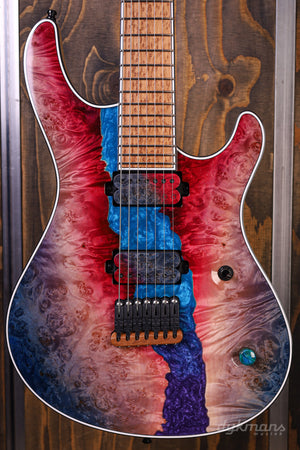 Mayones Regius 7 Buckeye Burl Master Grade Custom Colour