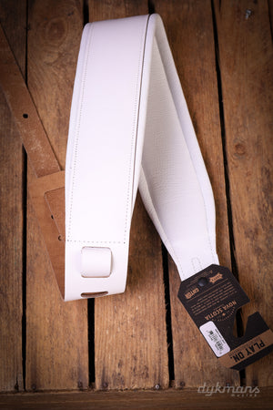 Levy's 6,4 cm Wide Genuine Leather Guitar Strap - White