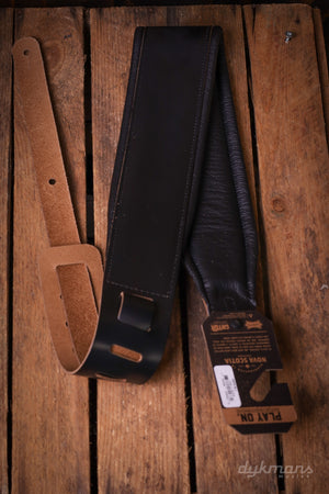 Levy's 6,4 cm Wide Genuine Leather Guitar Strap - Black