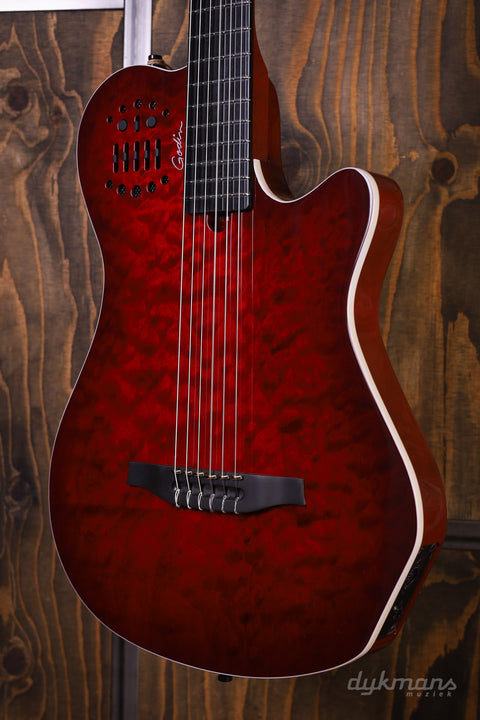 Godin ACS Multiac Grand Concert Quilted Maple Trans Red