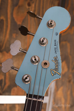 Fender Custom Shop 1961 Jazz Bass Heavy Relic Faded Aged Daphne Blue