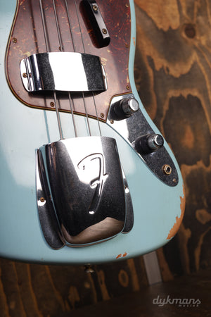 Fender Custom Shop 1961 Jazz Bass Heavy Relic Faded Aged Daphne Blue