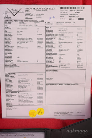 Fender Custom Shop 1959 Stratocaster Aged Ocean Turquoise