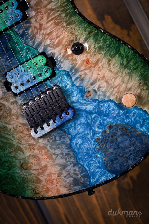 Mayones Regius 6 Buckeye Burl Master Grade Custom Colour