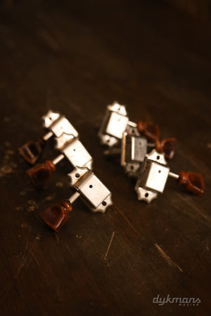 Kluson 3/3 by side Gibson style Aged Limited Edition VTR Tuners Single Line/Single Ring Nickel
