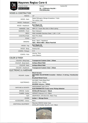 Mayones Regius Core 6 Burled Maple 5A PRE-ORDER