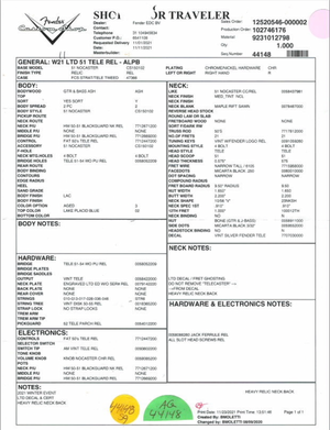 Fender Custom Shop 1951 Telecaster Relic Aged Lake Placid Blue Limited